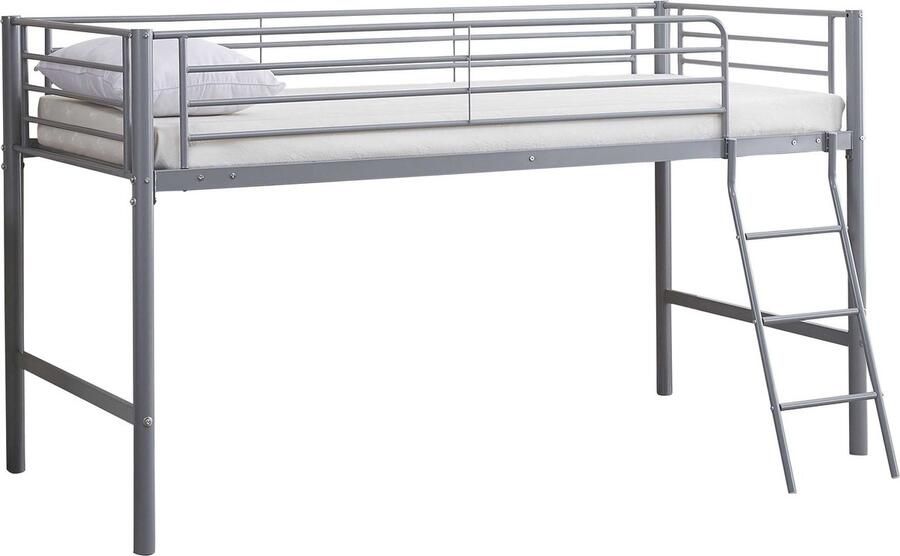 Emob Design EMOB Halfhoogslaper Julie 90x200cm metaal mat grijs Emob Exclusive Kinderbedden met uitvalbeveiliging Grijs Metaal Kinderbedden met uitvalbeveiliging Eenpersoons Halfhoogslaper Op voorraad - Foto 4