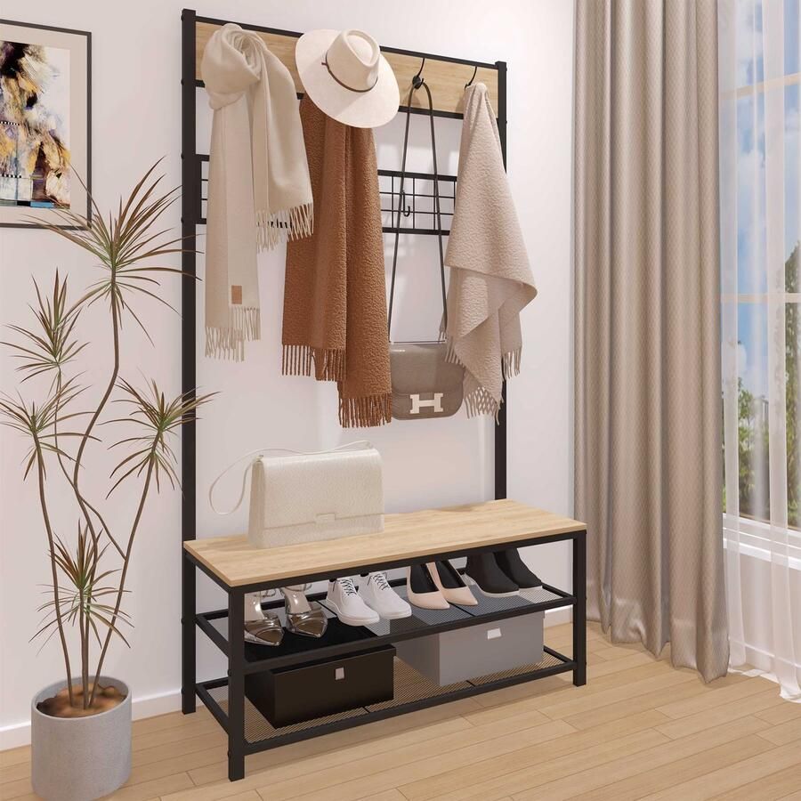 Emob Design EMOB Halkast Alizee 100x40x180cm eikdecor zwart Emob Exclusive Back to School Bruin; Zwart Metaal; Spaanplaat Back to School Op voorraad