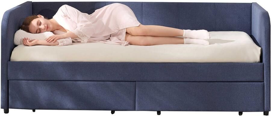 Emob Design EMOB Kajuitbed Spector 90 x 200 cm Met opberglades Beige teddystof Emob Exclusive Gestoffeerde eenpersoonsbedden Beige Stof; MDF Gestoffeerde eenpersoonsbedden Eenpersoons Normaal bed Op voorraad - Foto 4