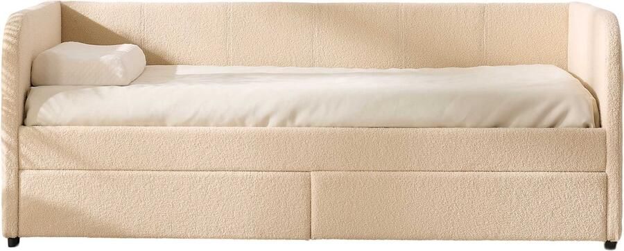 Emob Design EMOB Kajuitbed Spector 90 x 200 cm Met opberglades Beige teddystof Emob Exclusive Gestoffeerde eenpersoonsbedden Beige Stof; MDF Gestoffeerde eenpersoonsbedden Eenpersoons Normaal bed Op voorraad - Foto 5