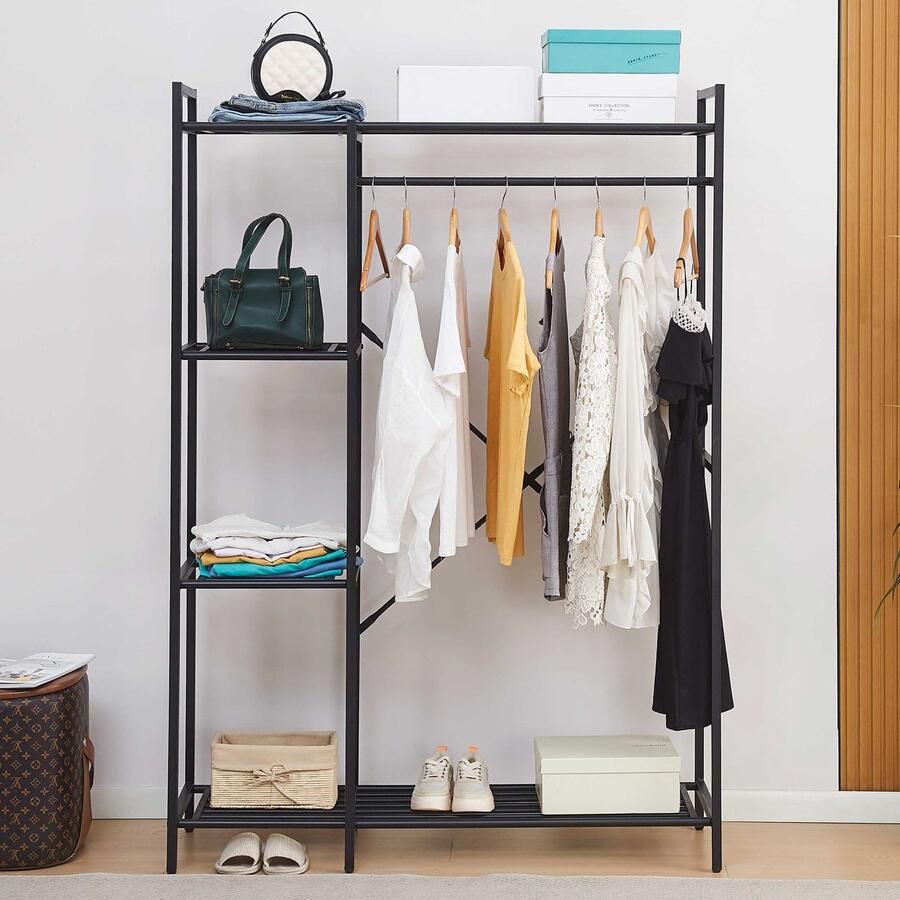 Emob Design Open kledingkast Marek 120x40x171cm zwart metaal