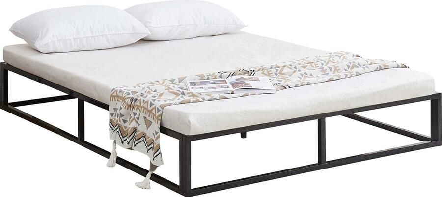 Emob Design EMOB Metalen bedframe Marek 140x200cm mat zwart Emob Exclusive Metalen tweepersoonsbedden Zwart Metaal Metalen tweepersoonsbedden Tweepersoons Normaal bed Op voorraad - Foto 2