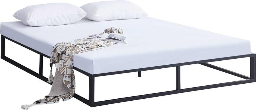Emob Design EMOB Metalen bedframe Marek 160x200cm mat zwart Emob Exclusive Metalen tweepersoonsbedden Zwart Metaal Metalen tweepersoonsbedden Tweepersoons Normaal bed Op voorraad - Foto 2