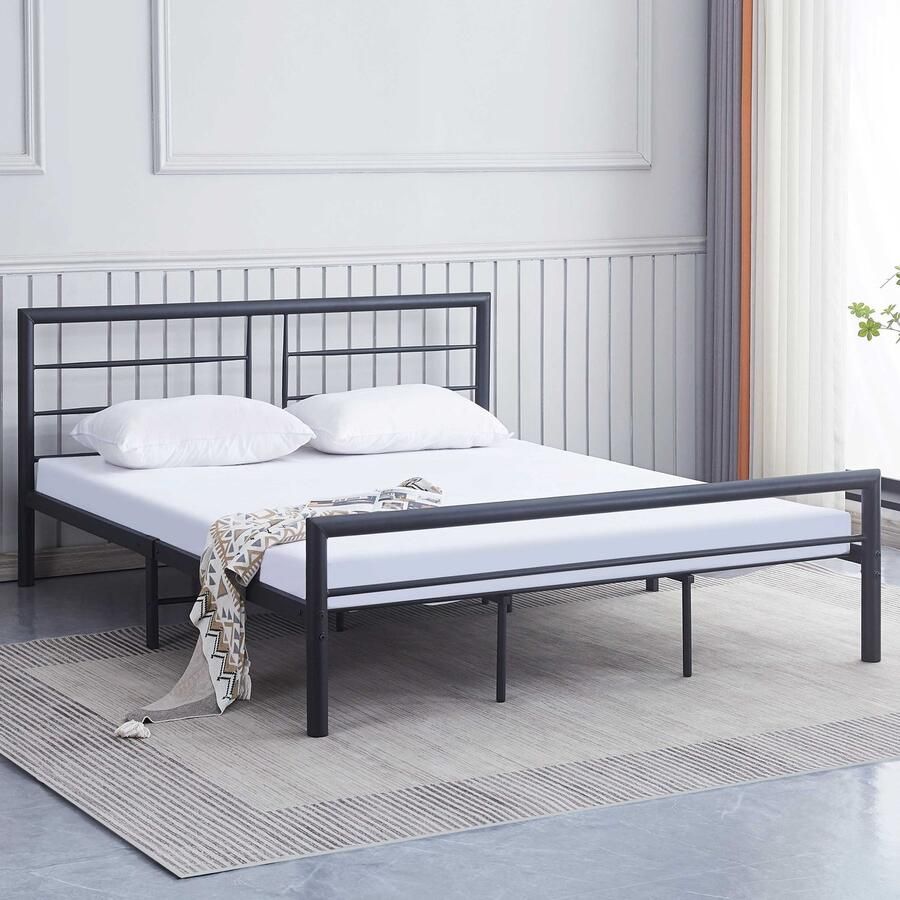 Emob Design Metalen tweepersoonsbed Dixon 160x200 Zwart