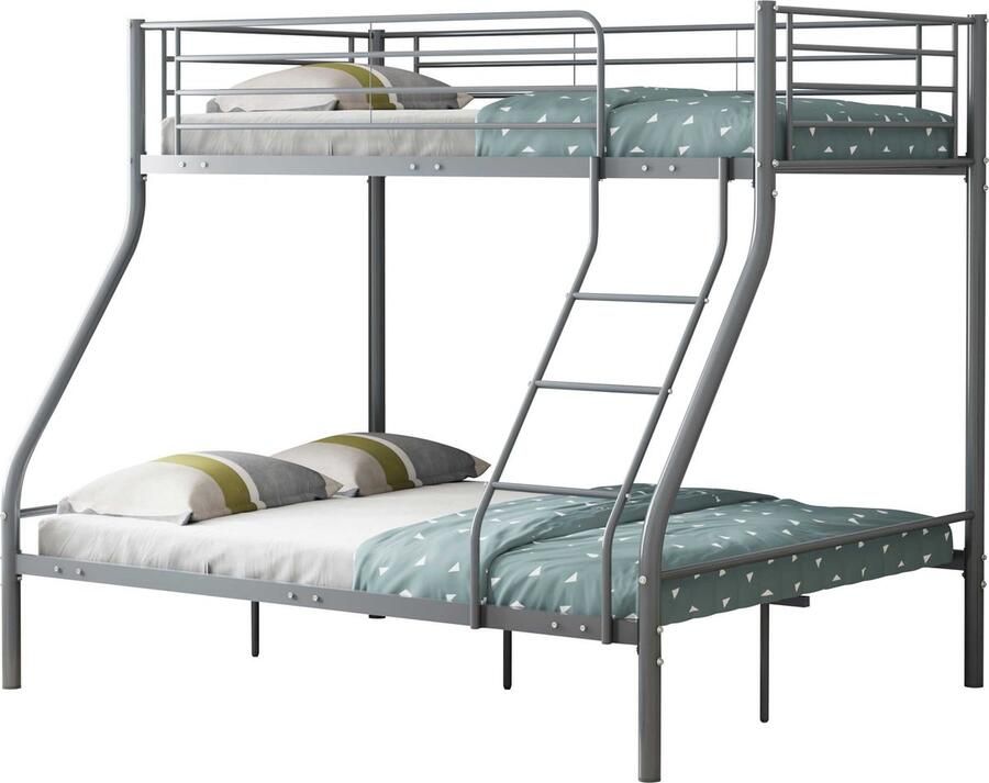 Emob Design EMOB Stapelbed Trixie 90x200 & 140x200 metaal mat grijs Emob Exclusive Metalen bedden Grijs Metaal Metalen bedden Tweepersoons Stapelbed Op voorraad - Foto 2