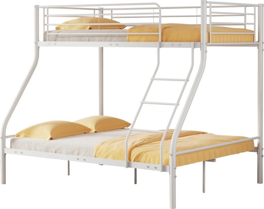 Emob Design EMOB Stapelbed Trixie 90x200 & 140x200 metaal mat wit Emob Exclusive Metalen bedden Wit Metaal Metalen bedden Tweepersoons Stapelbed Op voorraad - Foto 2