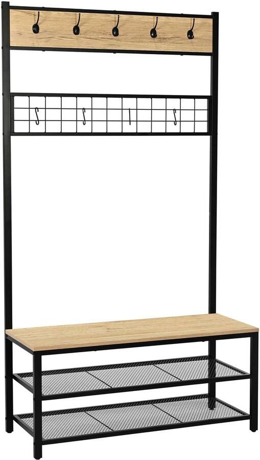 Emob Design EMOB Halkast Alizee 100x40x180cm eikdecor zwart Emob Exclusive Back to School Bruin; Zwart Metaal; Spaanplaat Back to School Op voorraad - Foto 3
