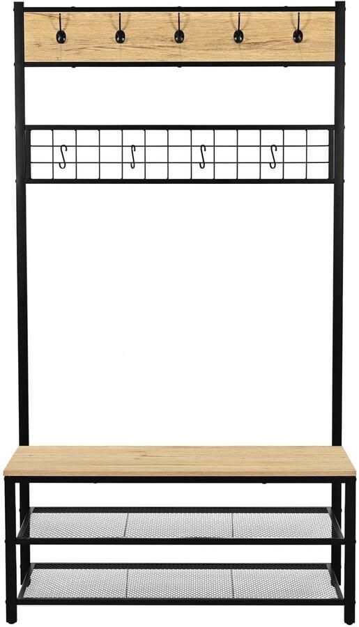 Emob Design EMOB Halkast Alizee 100x40x180cm eikdecor zwart Emob Exclusive Back to School Bruin; Zwart Metaal; Spaanplaat Back to School Op voorraad - Foto 2
