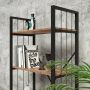 BFD Boekenkast Vakkenkast Industrieel Modern Design Hout Metaal Bruin Zwart 60x30x150 - Thumbnail 1