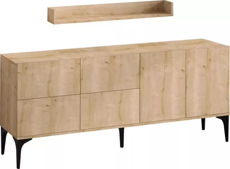 Giga Meubel Dressoir Naturel Hout 180x40x55cm Stella - Foto 2