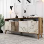 Meubels Kast Walnoot Wit Melamine Gecoate Deeltjesbord Afmetingen 180x35x78.6cm Biedt Extra Opslagruimte! - Thumbnail 2