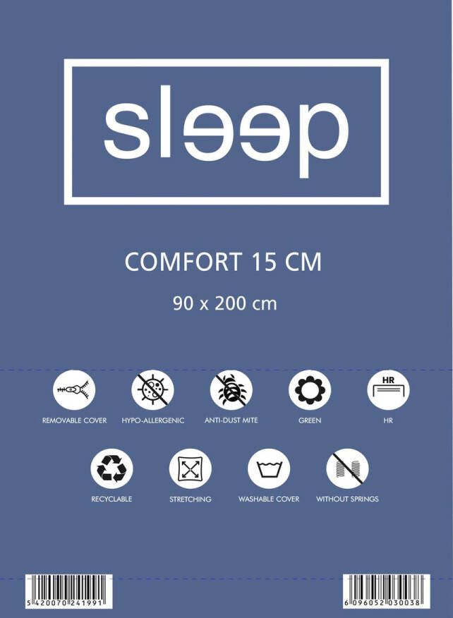 Emob Eenpersoonsmatras Comfort 90x200x15cm koudschuim