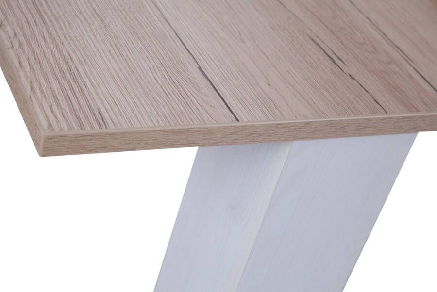 OTTO Stolkom Eettafel Romance eettafel landhuisstijl BxHxD 160-200x76x100 cm Uittrekbaar van 160 tot 200 cm landhuisstijl melamine tafel