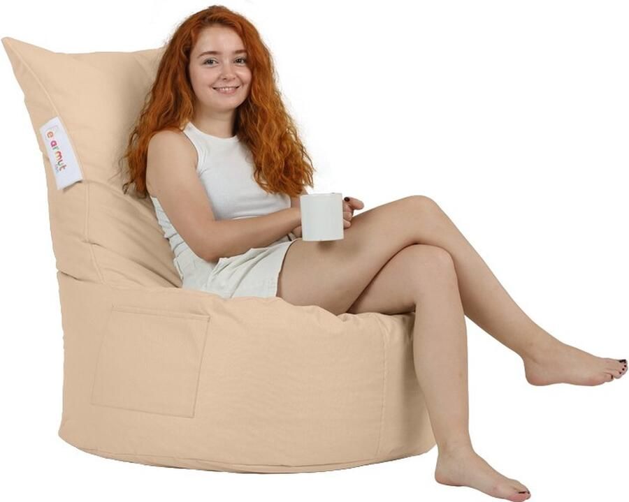 Emob Atelier Del Sofa Tuin Zitzak Waterdicht Styrofoam Gevuld Nerts. Zitmeubelen Beige Polyester Zitmeubelen Op voorraad - Foto 3