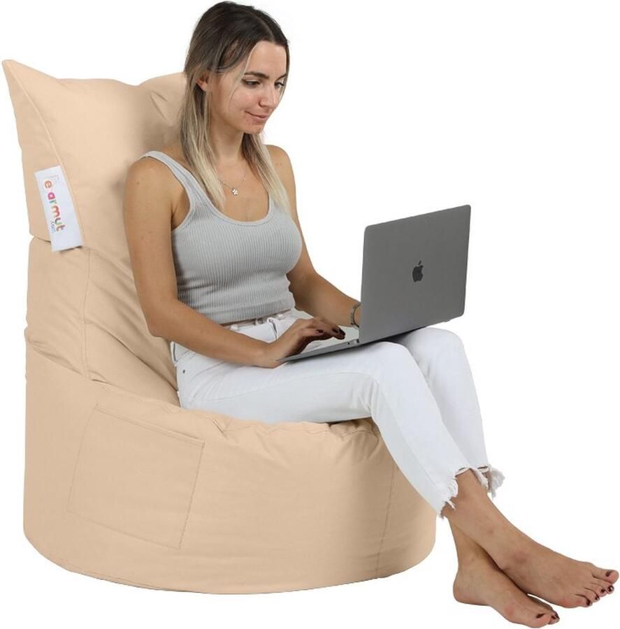 Emob Atelier Del Sofa Tuin Zitzak Waterdicht Styrofoam Gevuld Nerts. Zitmeubelen Beige Polyester Zitmeubelen Op voorraad