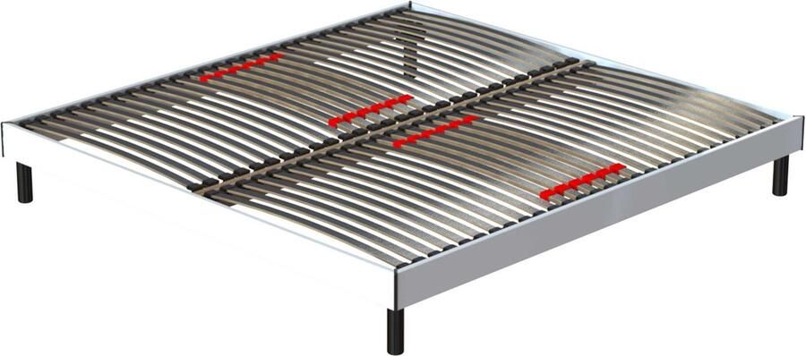 Emob Bedframe Senne 28 latten 140x200 wit Back to School Wit Hout; Multiplex Back to School Tweepersoons Normaal bed Op voorraad