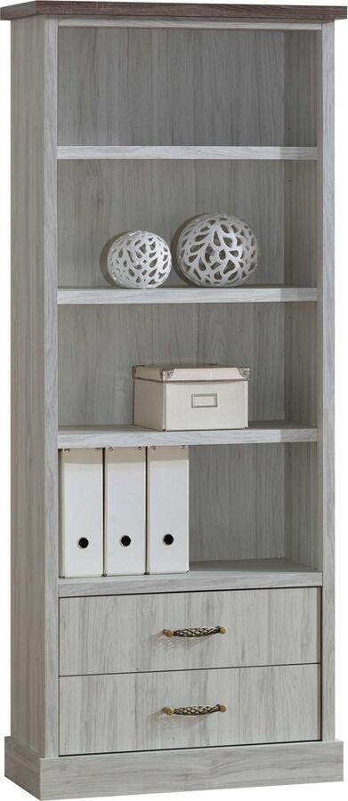 Emob Boekenkast Emily 75 x 38 x 185 cm Grey Oak