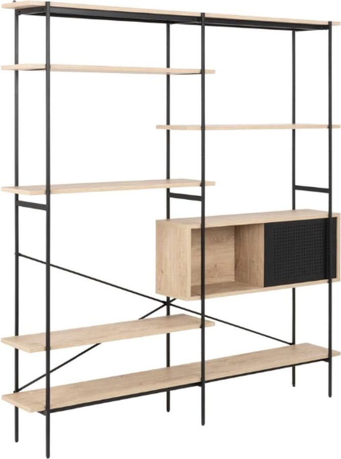 Leen Bakker Boekenkast Vales eiken white wash 188x172x27 cm - Foto 2