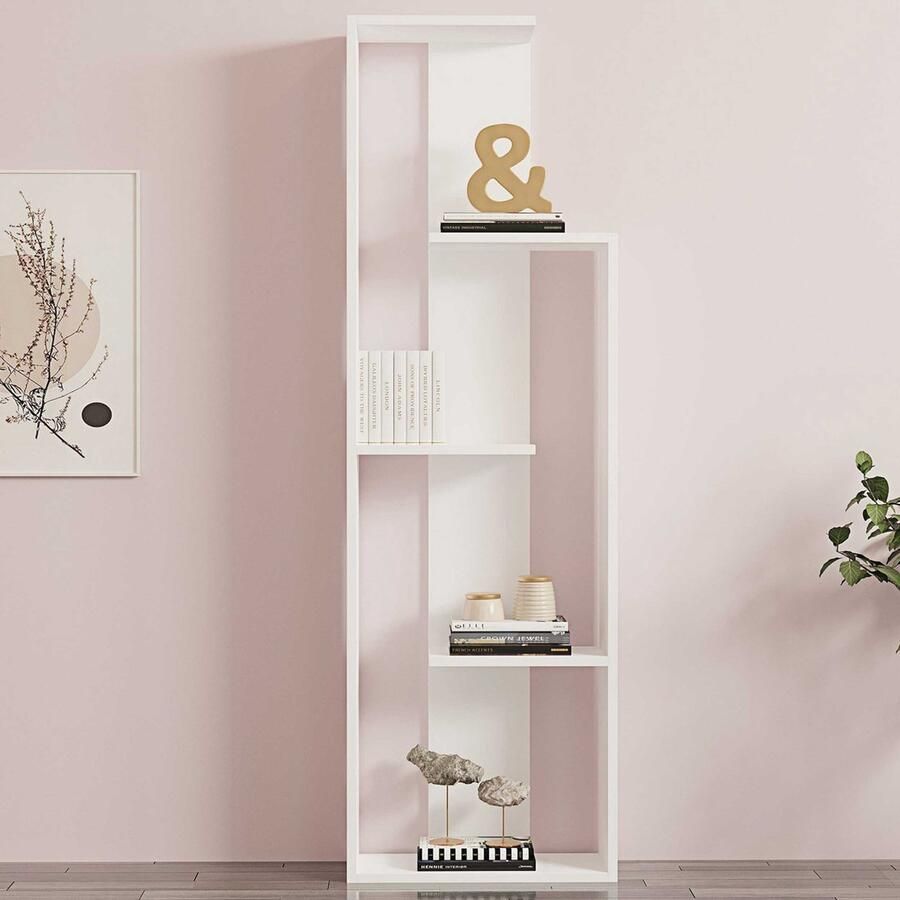 Emob Boekenkast Woody Fashion 50 x 19 6 x 160 cm Wit