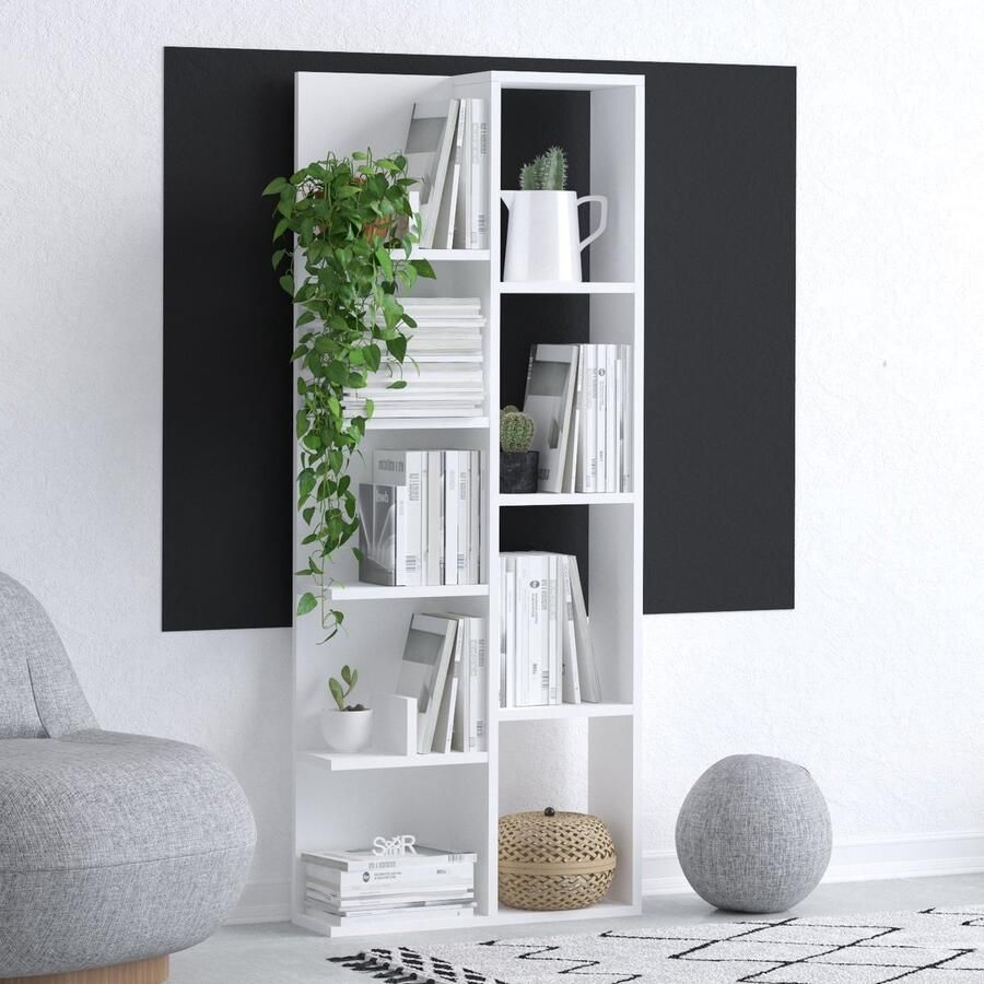 Emob Boekenplank Emerald 100% Melamine 18mm Dikte Wit Open boekenkasten Wit Melamine Open boekenkasten Op voorraad