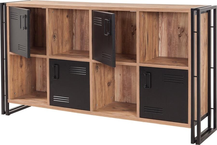 Emob Boekenplank Sapphire 164 x 89 x 35 cm Atlantisch Pine-design Zwart - Foto 2