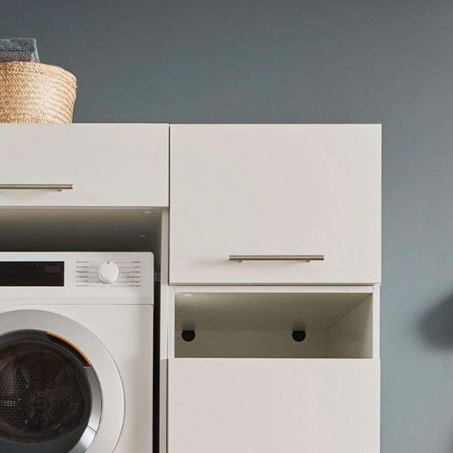 Emob Bovenkast voor wasmachinekast Laundreezy 50 x 68 x 38 cm Wit Wasmachinekasten Wit MDF Wasmachinekasten Op voorraad
