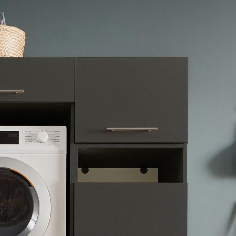 Emob Bovenkast voor wasmachinekasten Laundreezy 50 x 68 x 38 cm Antraciet Wasmachinekasten Antraciet MDF Wasmachinekasten Op voorraad