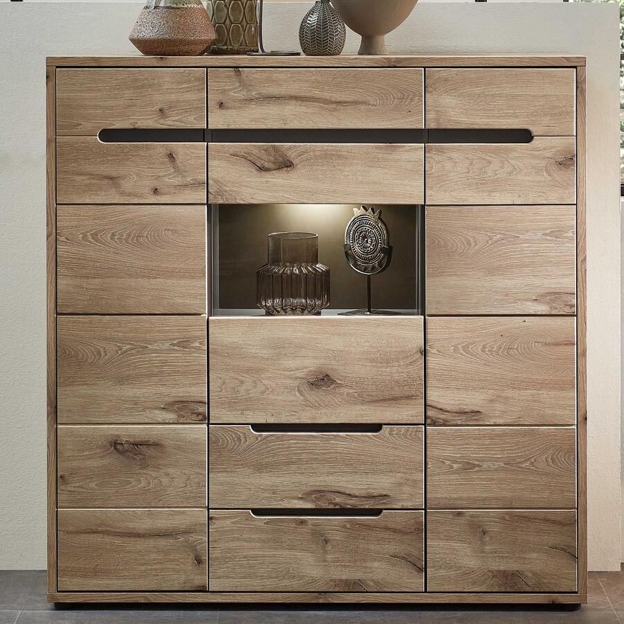 Emob Buffetkast Bellini 125cm 3 deuren & 2 lades eik antraciet - Foto 2