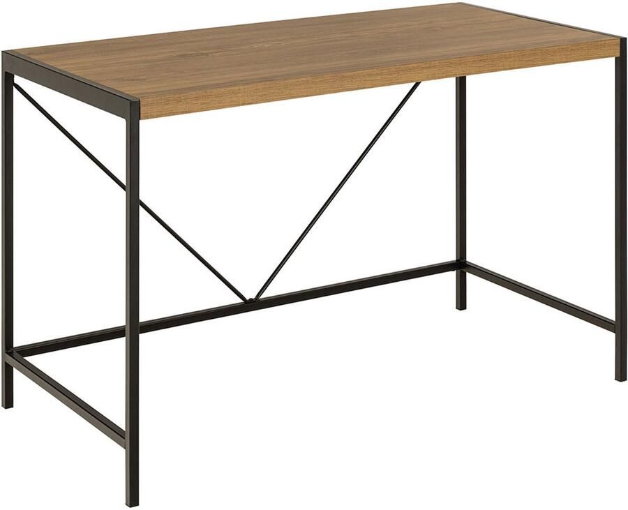 Emob Bureau Bahamas 120x60x75 cm eikdecor zwart Bureautafels Bruin Melamine; MDF; Staal Bureautafels Op voorraad - Foto 3