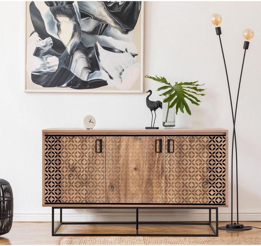 Emob 18mm Sapphire multifunctionele kast 100% Melamine Handgrepen Poten 140x80x40cm Aan de Wand te bevestigen Atlantic Pine Zwart Woonkamerkasten Zwart Melamine Woonkamerkasten Op voorraad