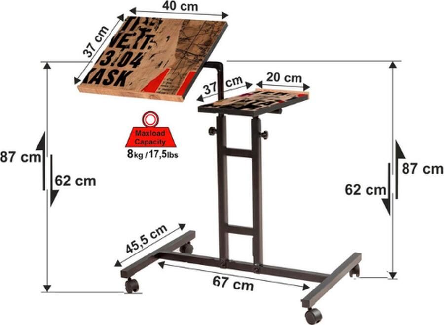 Emob Laptopstandaard Saffier 67x45x87 cm Atlantic Pine zwart Asir Group Back to School Zwart Metaal; Spaanplaat Back to School Op voorraad - Foto 3