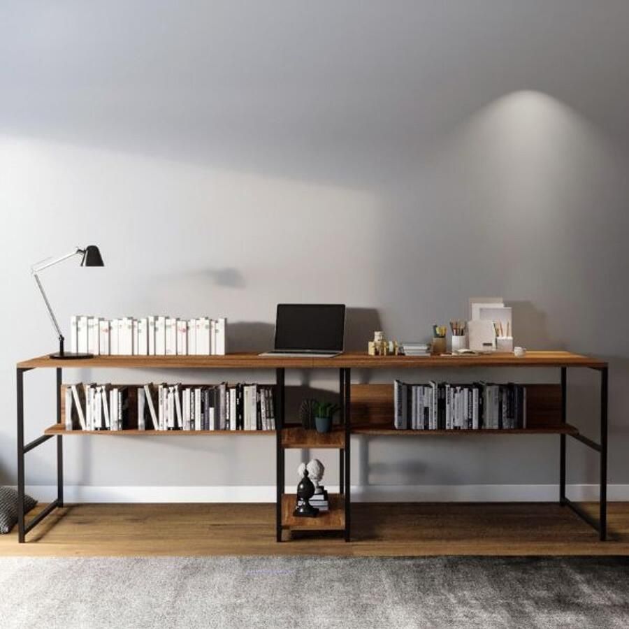 Emob Bureautafel Woody Fashion 240 x 60 x 74 cm Walnootdesign - Foto 2