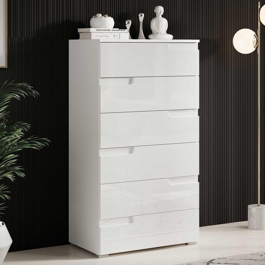 Emob Commode Peso 6 lades wit Kabinetkasten Wit MDF Kabinetkasten Op voorraad