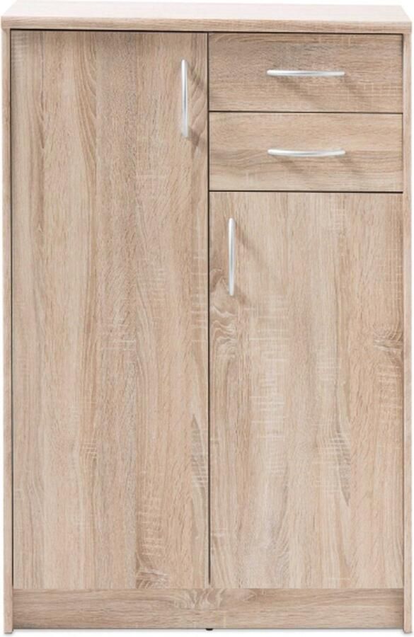 Emob Commode Ultima 74cm met 2 deuren & 2 lades sonoma eik Woonkamerkasten Bruin Spaanplaat Woonkamerkasten Op voorraad - Foto 2