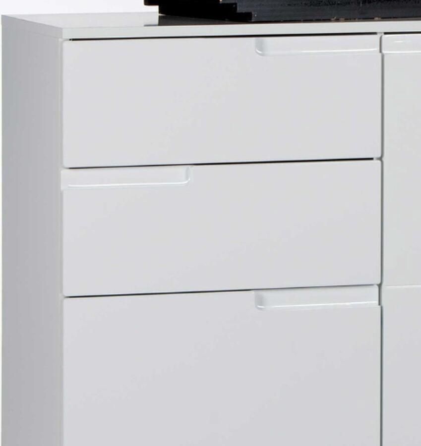 Emob Commode Peso 2 deuren 2 lades wit Woonkamerkasten Wit MDF Woonkamerkasten Op voorraad - Foto 2