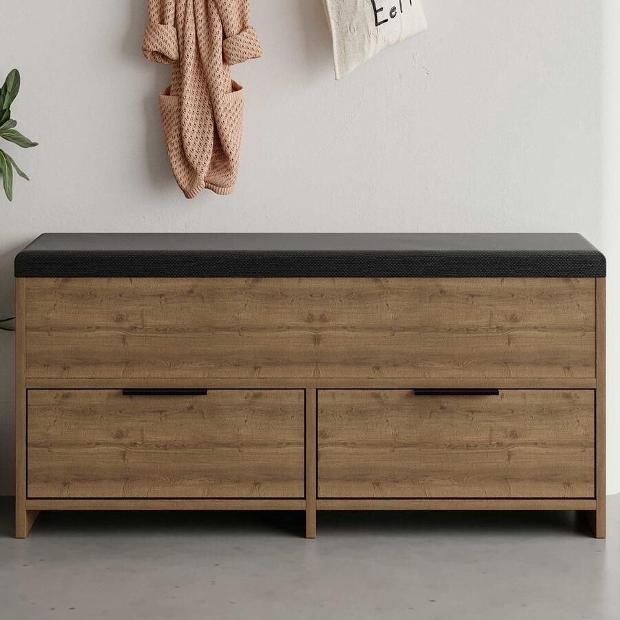 Emob Cove Shoe Bench Schoenenkast 100% MELAMINE Hitit Asir Group Summer Sale Bruin Melamine; Polyester; MDF Summer Sale Op voorraad