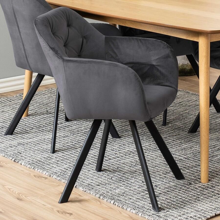 Giga Living Eetkamerstoel Donkergrijs Zithoogte 47 5cm Lida