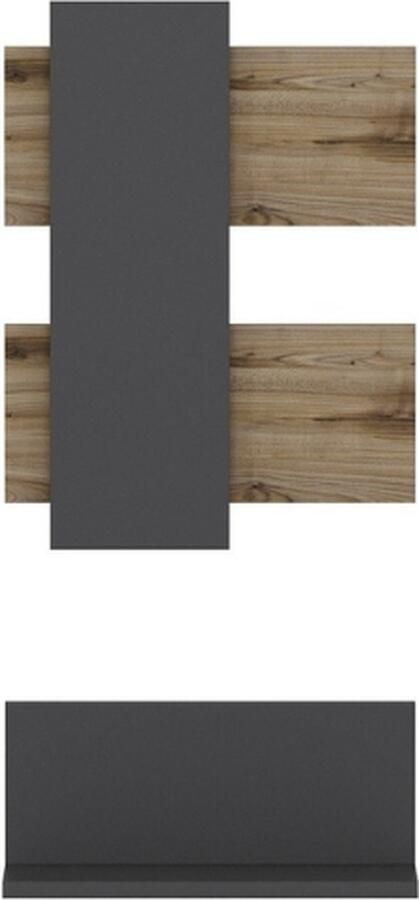 Emob Compact dressoir Woody Fashion 22x45x20 cm Eik antraciet Wandplanken Antraciet Wandplanken Op voorraad - Foto 2