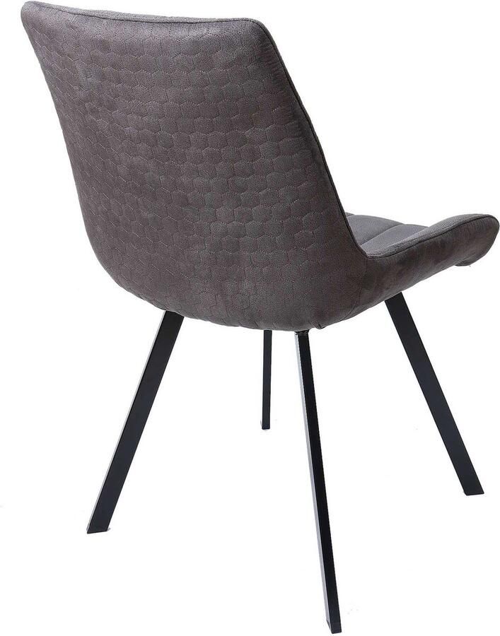 Emob Eetkamerstoel Phebe met stiksels grijs Kantoor outlet Grijs Metaal Kantoor outlet Op voorraad