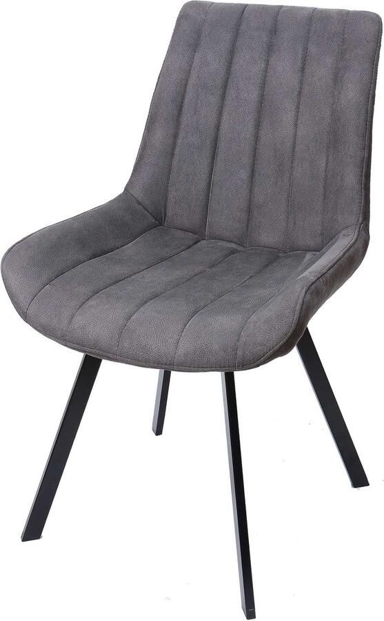Emob Eetkamerstoel Phebe met stiksels grijs Kantoor outlet Grijs Metaal Kantoor outlet Op voorraad - Foto 2