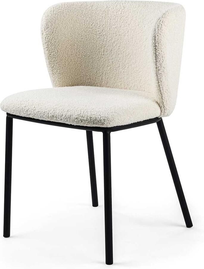 Emob Eetkamerstoel Sinan teddystof naturel Stoelen outlet Beige Textiel Stoelen outlet Op voorraad - Foto 2
