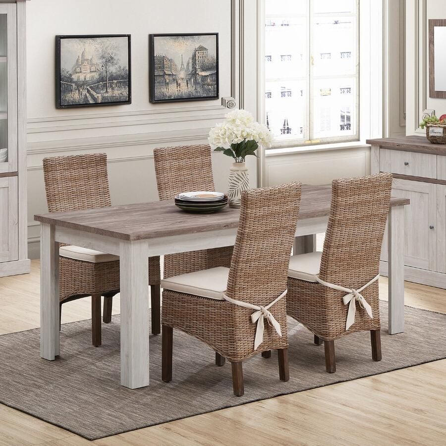 Emob Eettafel Elayza 170x90cm witte eik