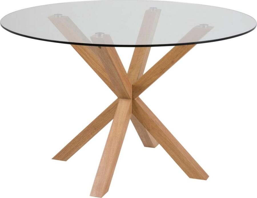 Giga Living Eettafel Harrie Rond Glas Naturel Ø119x75 5cm - Foto 3
