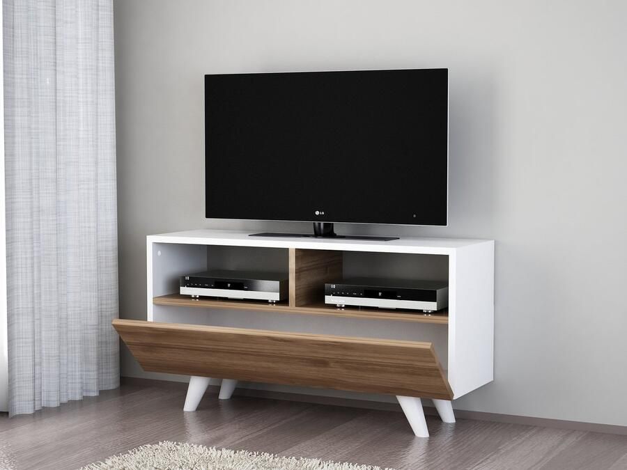 Emob Furny Home TV Stand 100% Melamine Gecoat 18mm Dik Wit Noten Woonkamerkasten Wit Melamine Woonkamerkasten Op voorraad - Foto 2