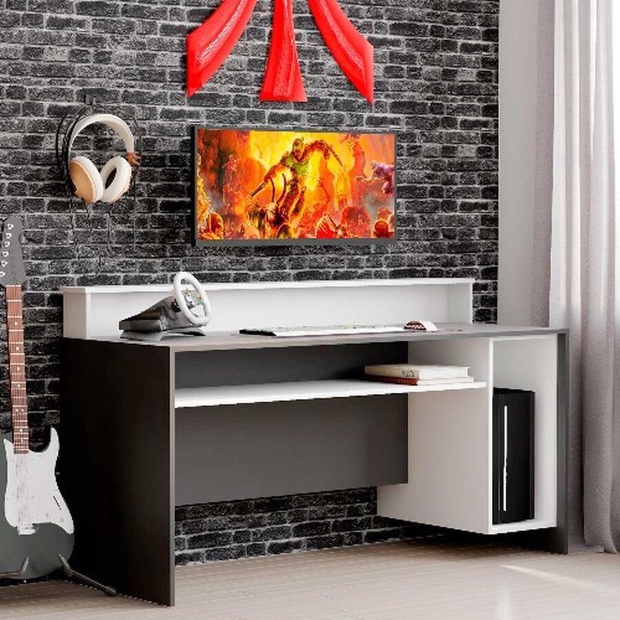 Emob Houten Studiebureau 100% Melamine Gecoat 18mm Dik 140cm Breedte Wit Notenhout Asir Group Summer Sale Wit; Brons Melamine Summer Sale Op voorraad - Foto 4