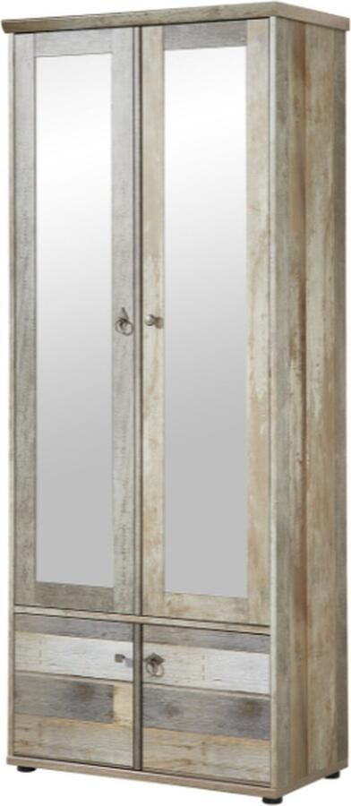 Emob Garderobekast Clem 78cm met 4 deuren driftwood - Foto 3