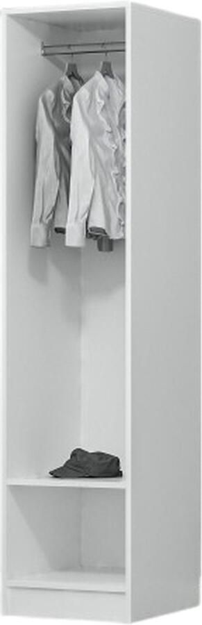 Emob Garderobekast Woody Fashion 45 x 52 x 190 cm Draaideur niet inbegrepen Slaapkamerkasten Wit Melamine; Spaanplaat Slaapkamerkasten Op voorraad - Foto 2