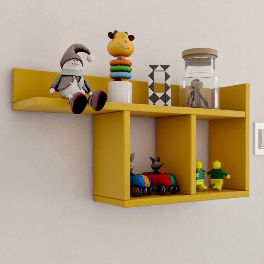 Emob Kalune Gele Wandplank Melamine Gecoat 72x37x18 cm