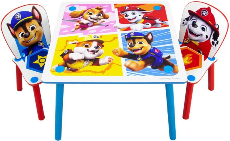 Emob Kindertafel met 2 stoeltjes Paw Patrol 63x63x45 cm Multicolor spaanplaat Tafels outlet Multicolor Spaanplaat Tafels outlet Op voorraad
