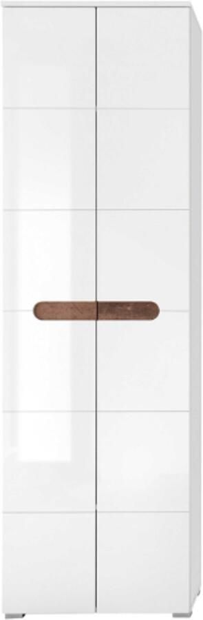 Emob Kledingkast Nuro 60cm 2 deuren hoogglans wit Slaapkamerkasten Wit MDF Slaapkamerkasten Op voorraad